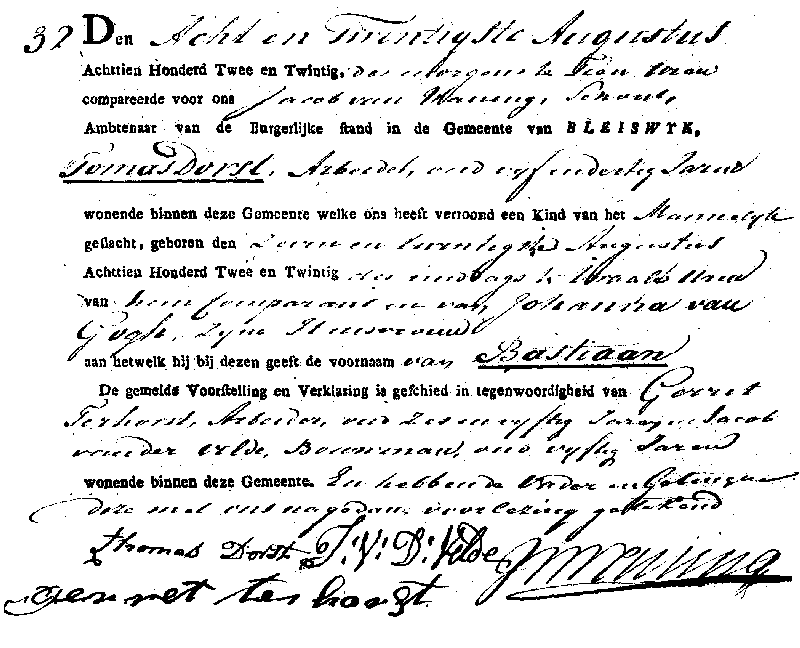 18220828 geb akte 32 Bastiaan zv T Dorst - J v Gogh